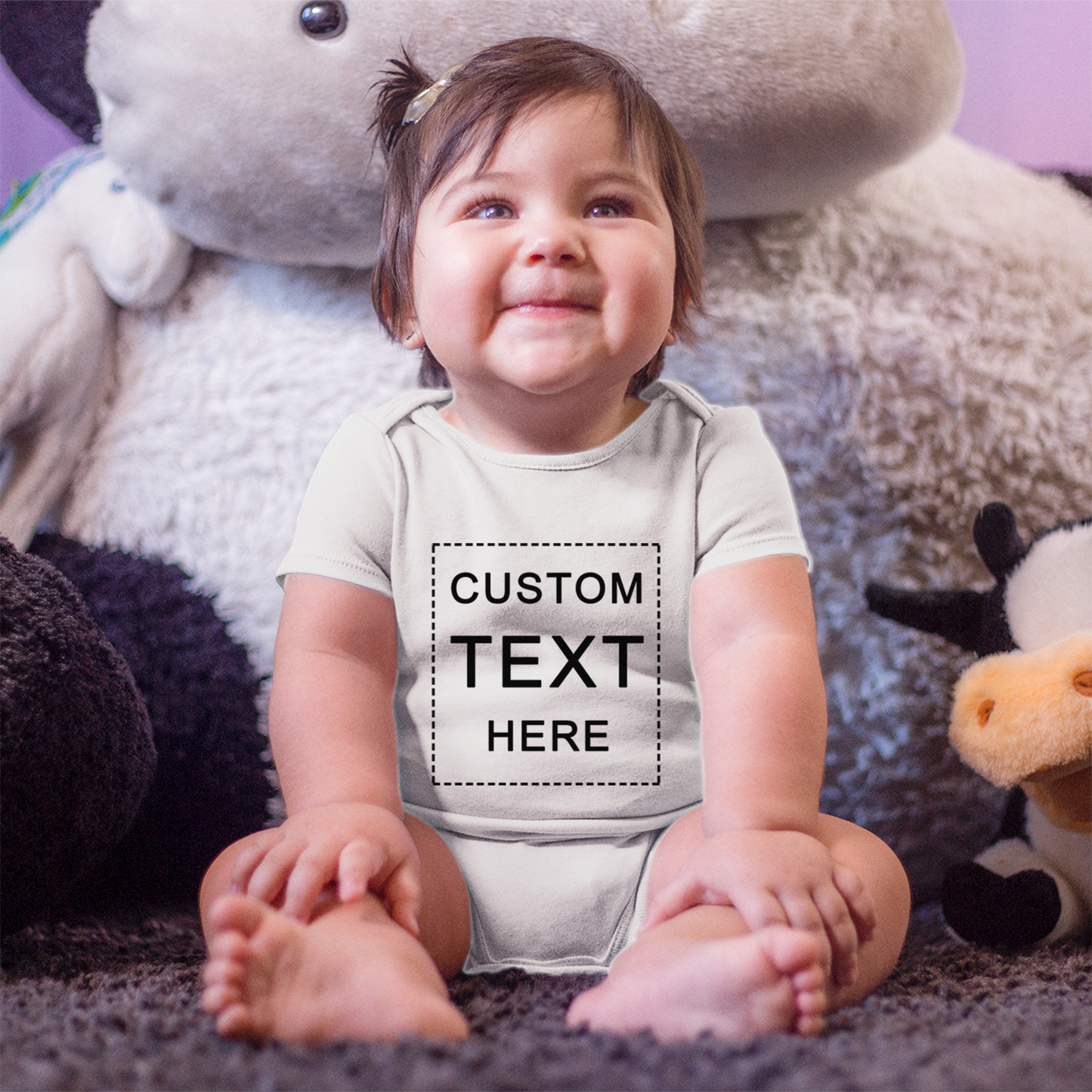 [Custom Text] Organic Baby Bodysuit Short Sleeves