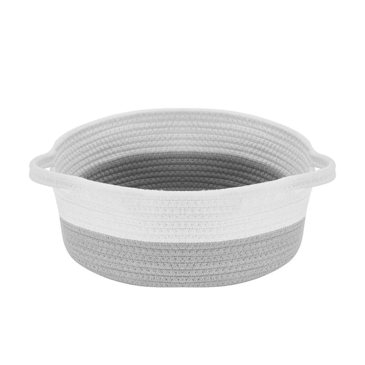 Ecolysium Cotton Woven Rope Basket - Grey (Medium)