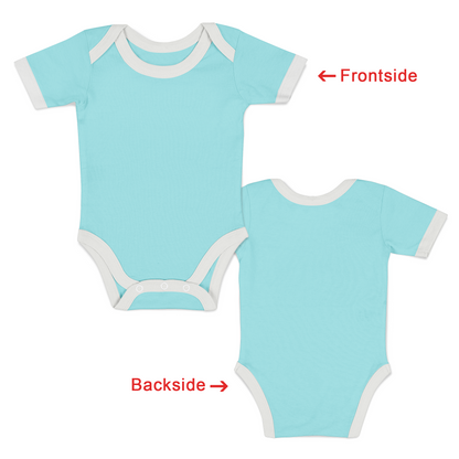 [Custom TEXT] Sports Team I Front & Back I Organic Baby Bodysuit Short Sleeve