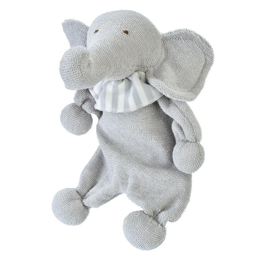 Under The Nile Organic Cotton Lovey Blankie - Elephant (9 inches)