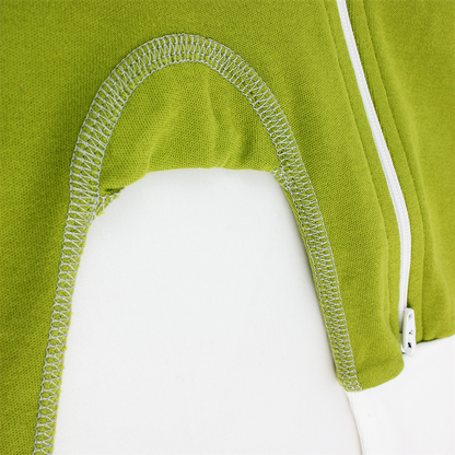 Endanzoo Classic Snuggle Organic Long Sleeve Double Zippered Romper - Green