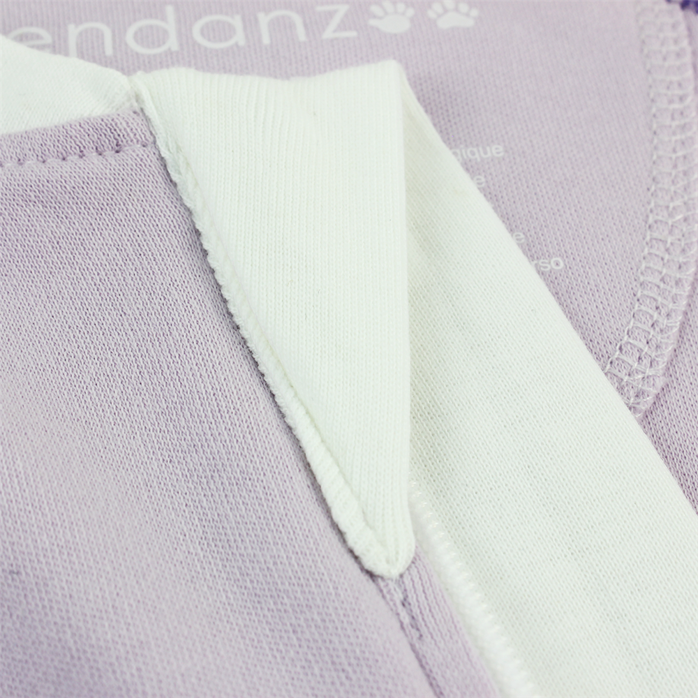 Endanzoo Classic Snuggle Organic Long Sleeve Double Zippered Romper - Purple