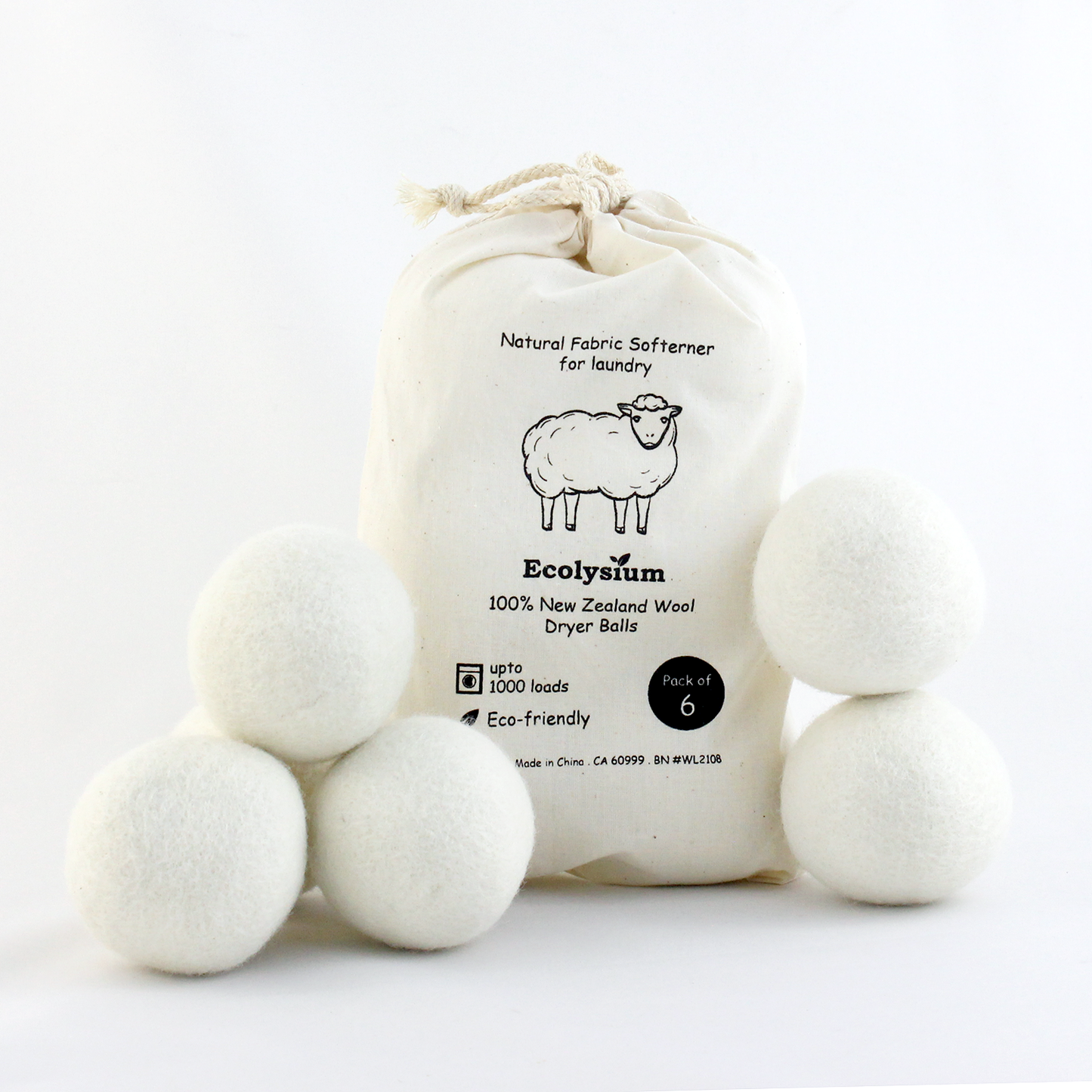 Ecolysium Wool Dryer Balls (Pack of 2)