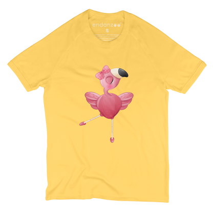 Flamingo Ballerina Girl Organic Short Sleeve Kids Tee Shirt