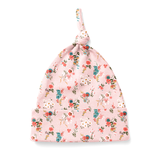 Endanzoo Organic Cotton Knotted Beanie - Pink Blossom