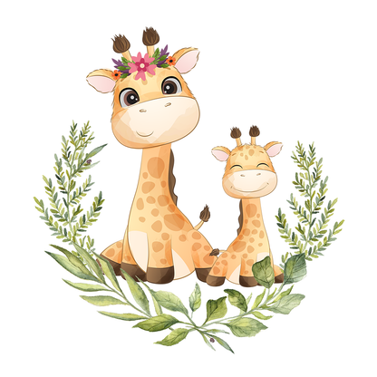 Personalized Matching Mom & Baby Organic Outfits - Giraffe Family (Boy)