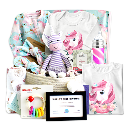 Zeronto Baby Girl Gift Basket - Mom & Baby Unicorn