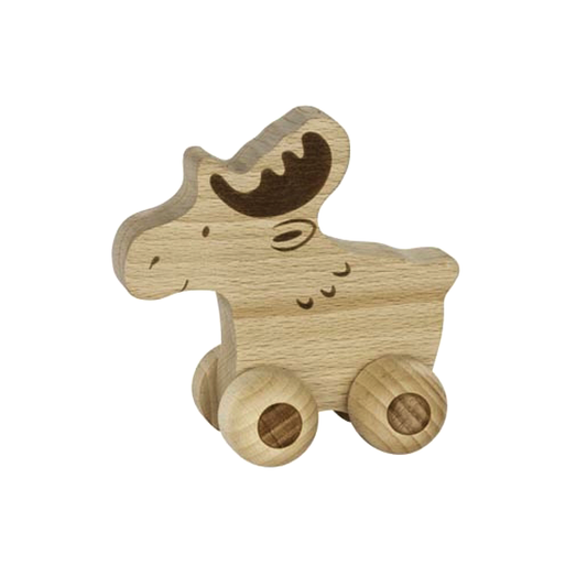 Goki Nature Wooden Push-Along Animal Moose