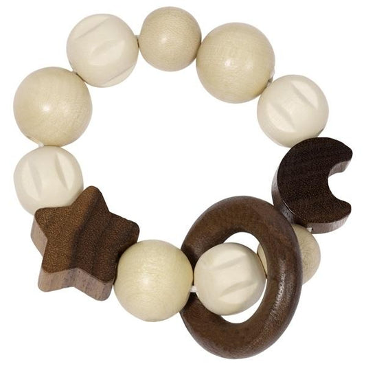 Heimess Wooden Rattles - Moon & Star Elastic