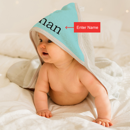 [Personalized] Endanzoo Organic Baby Hooded Towel - Aqua