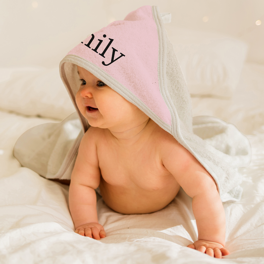 [Personalized] Endanzoo Organic Baby Hooded Towel - Pink