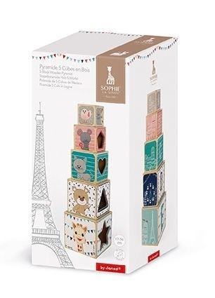 Janod Square Wooden Stacking Pyramid - Sophie La Girafe