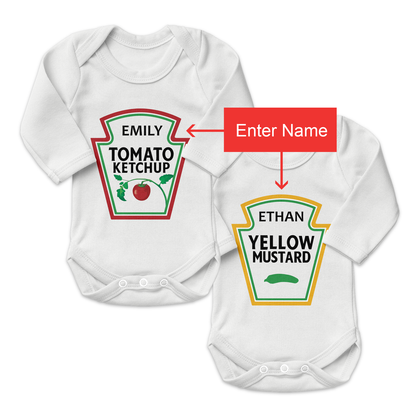 Zeronto Twin Baby Gift Basket - Tomato Ketchup & Yellow Mustard