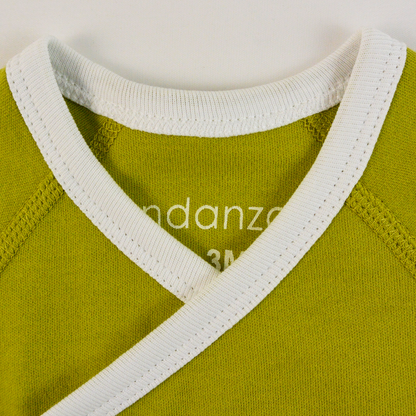 Endanzoo Organic Short Sleeve Kimono Onesie - Green