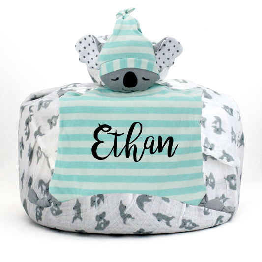 Wrapped with Muslin Swaddle Blanket (Zen Koala) + Blankie Toy (Koala)