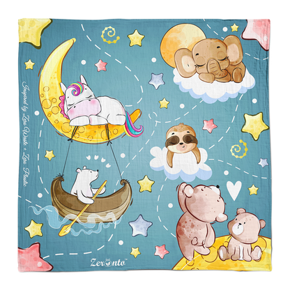 Cloth Wrapper - Moon & Star Lullaby (90 x 90 cm)