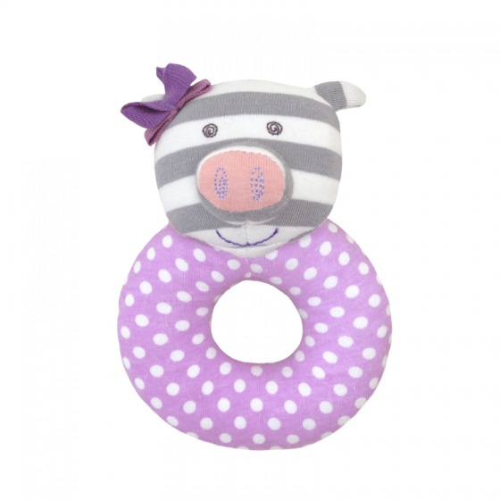 Organic Farm Buddies Teething Rattle - Penny Pig