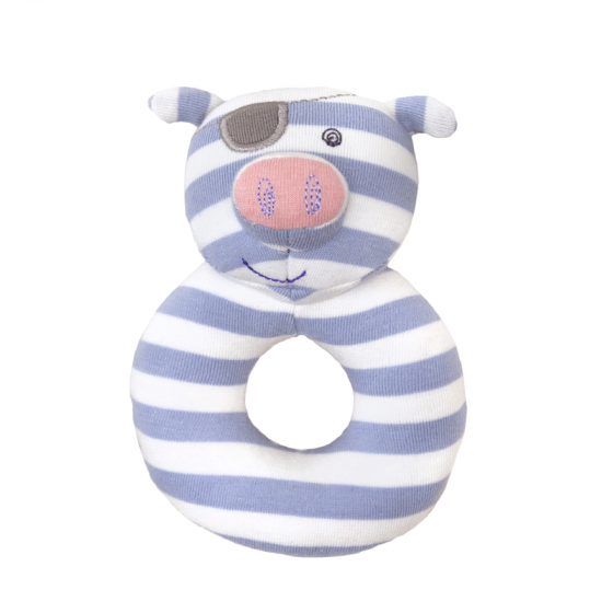 Organic Farm Buddies Teething Rattle - Pirate Pig