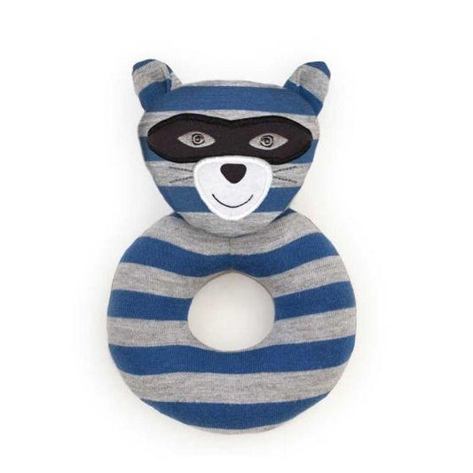 Organic Farm Buddies Teething Rattle - Robbie Raccoon