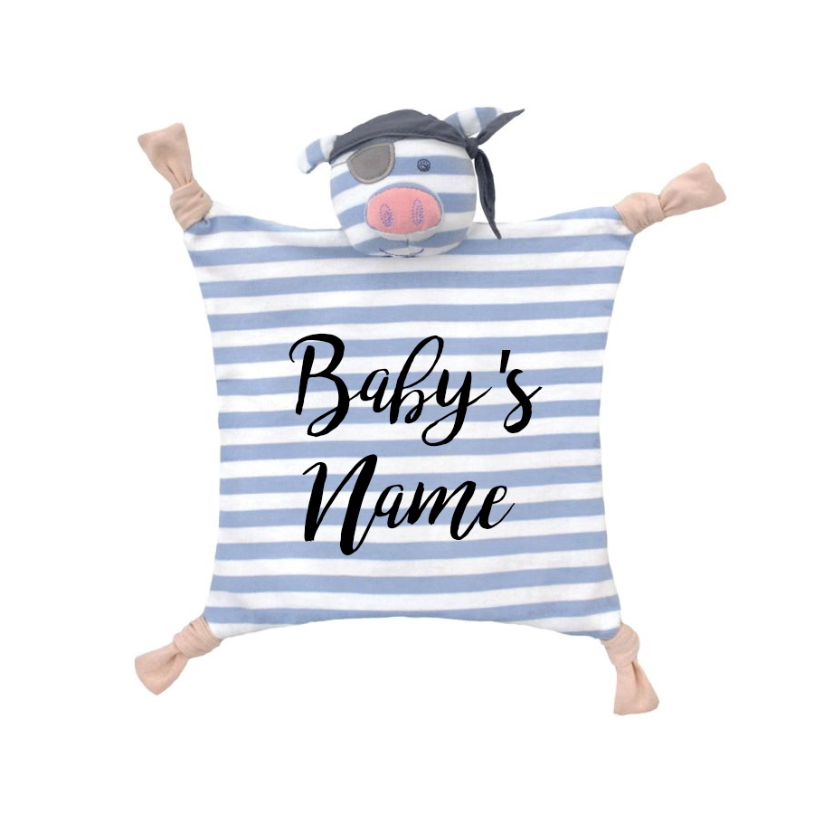 [Personalized] OFB Organic Cotton Baby Blankie - Pirate Pig