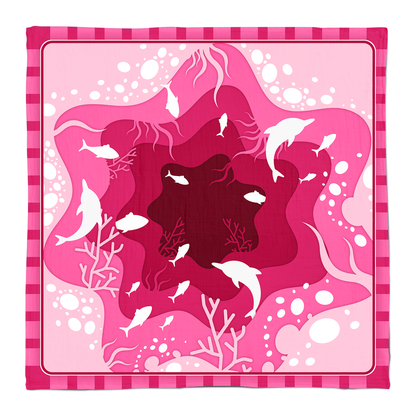 Cloth Wrapper - Pink Ocean (90 x 90 cm)