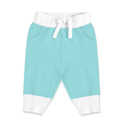 Endanzoo Matching Organic Cuff Pant & Knotted Beanie - Aqua