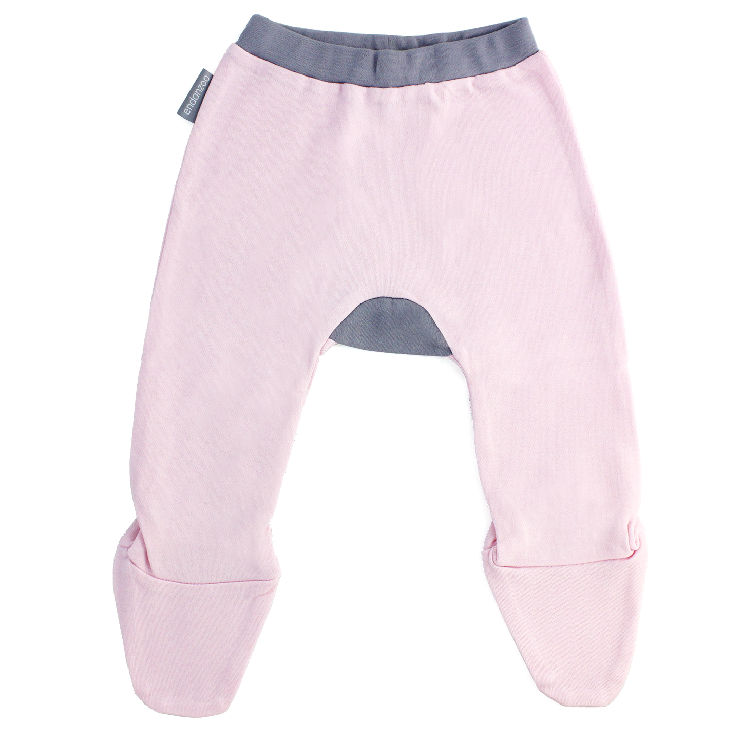 Endanzoo Organic Footed Pant - Pink w/ grey