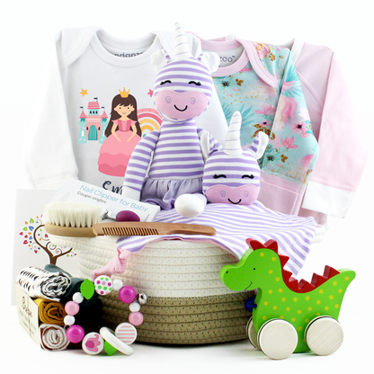 Zeronto Baby Girl Gift Basket - Royal Princess and the Dragon