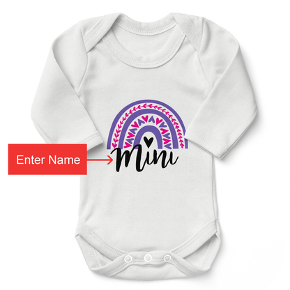 Personalized Matching Mom & Baby Organic Outfits - Rainbow (Yellow)