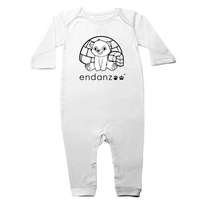 Endanzoo Organic Baby Romper - Polar Bear & Igloo