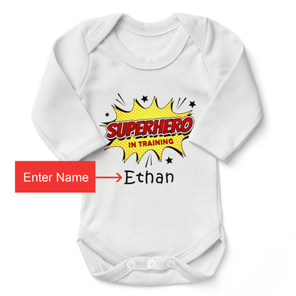 Personalized Matching Mom & Baby Organic Outfits - Superhero Family