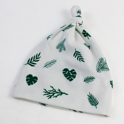 Endanzoo Organic Cotton Knotted Beanie - Tropical Leaves
