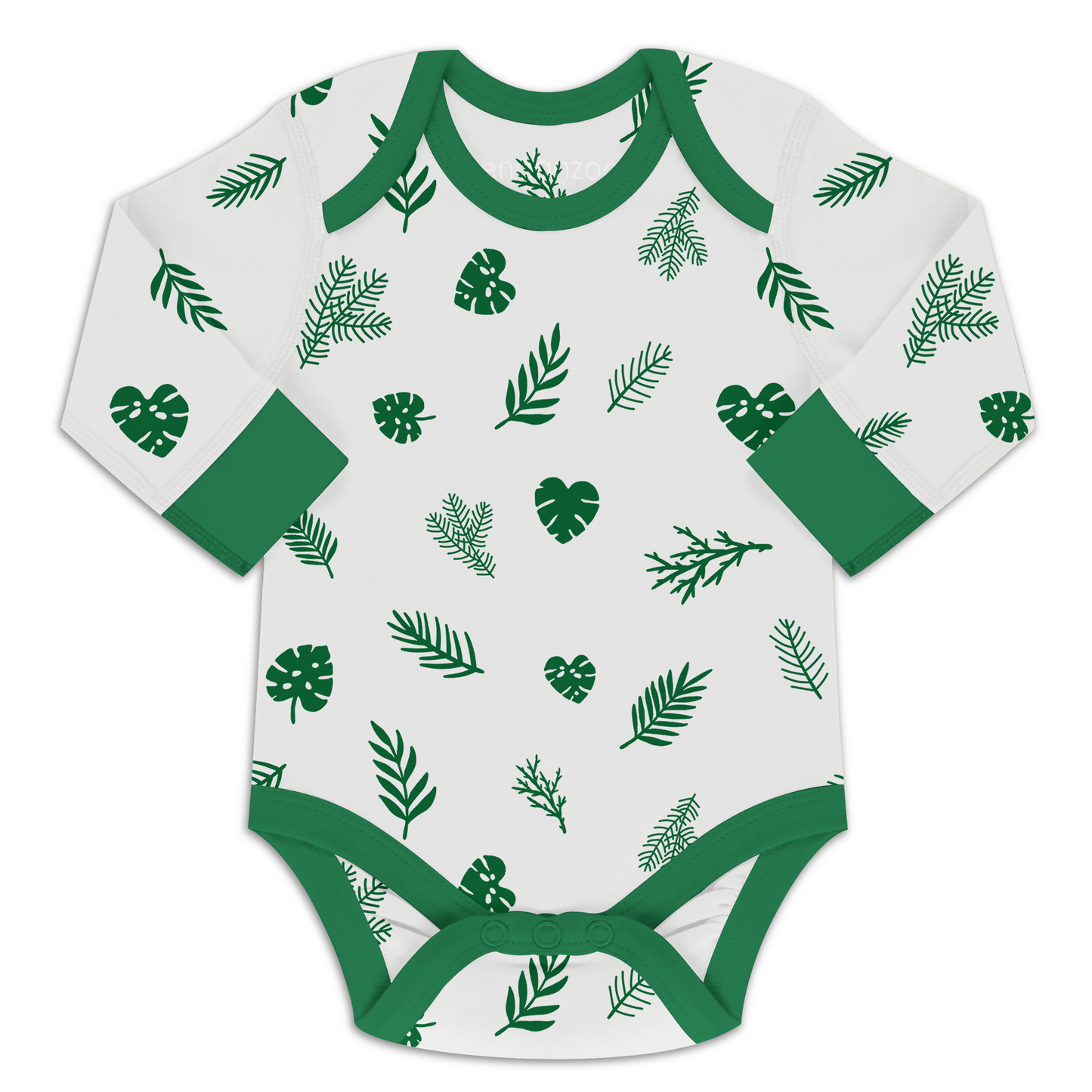 Endanzoo Organic Long Sleeve Bodysuit - Tropical Leaves