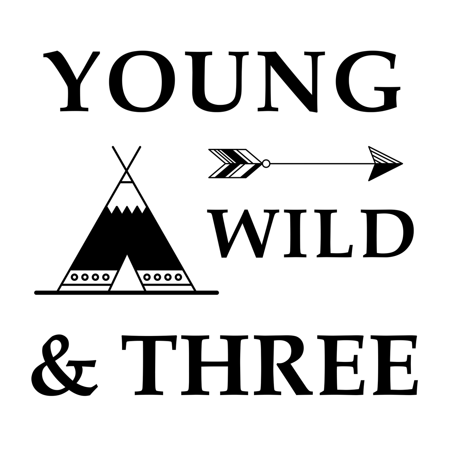 [Personalized] Short Sleeve Organic Kids Tee Shirt - Young Wild (Two / Three to Six)