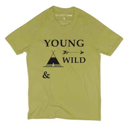 [Personalized] Short Sleeve Organic Kids Tee Shirt - Young Wild (Two / Three to Six)