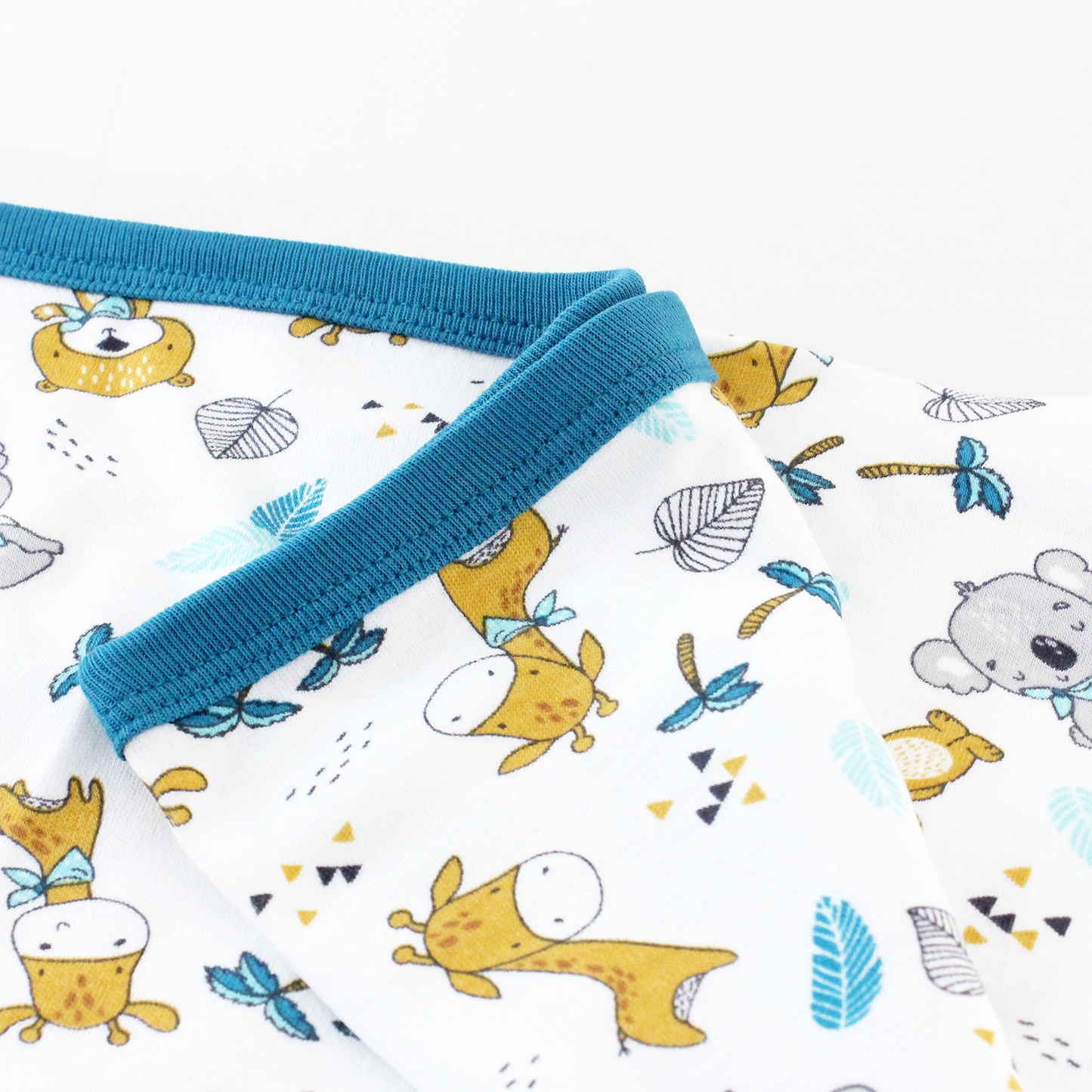 Wrapped with Endanzoo Organic Baby Swaddle Blanket - Jungle Cuties