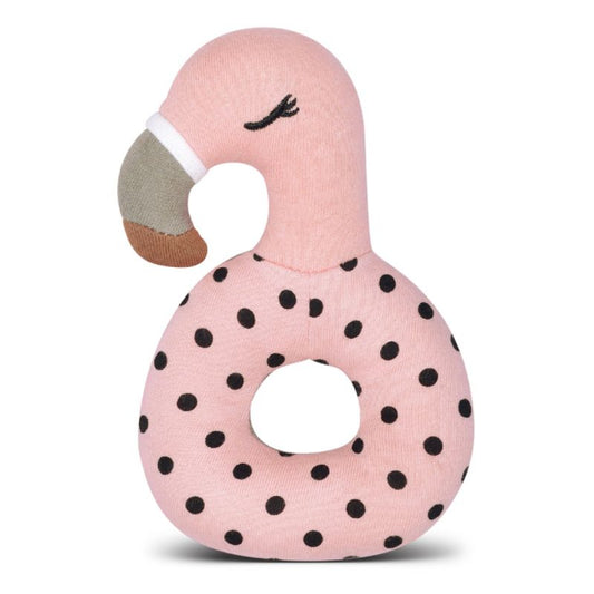 Organic Farm Buddies Teething Rattle - Franny Flamingo